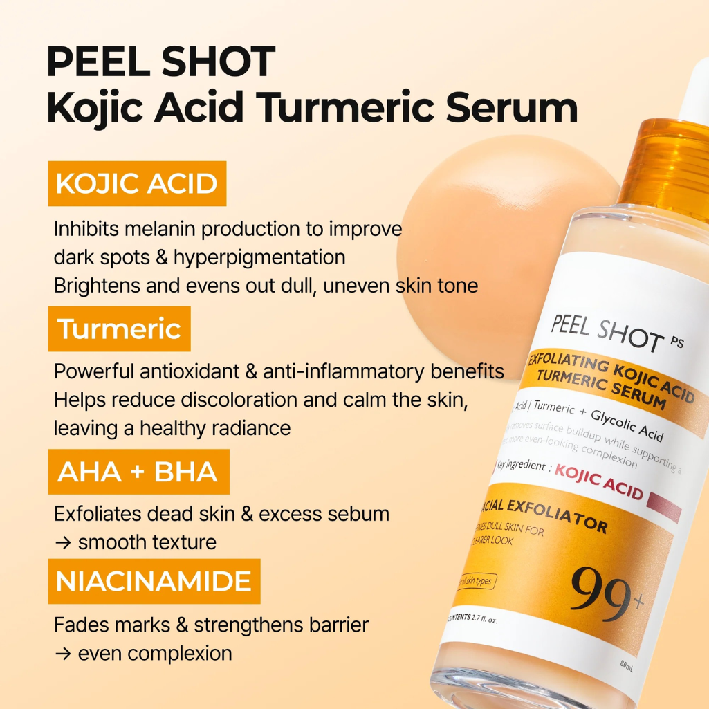 Peel Shot Kojic Acid Turmeric Duo with Niacinamide for Dark Spots