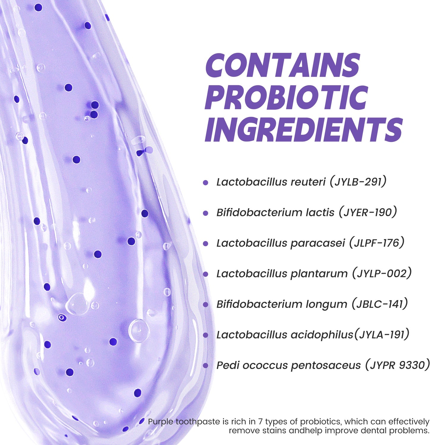 7 Pro Purple Whitening Toothpaste with Probiotics and Nano Hydroxyapatite