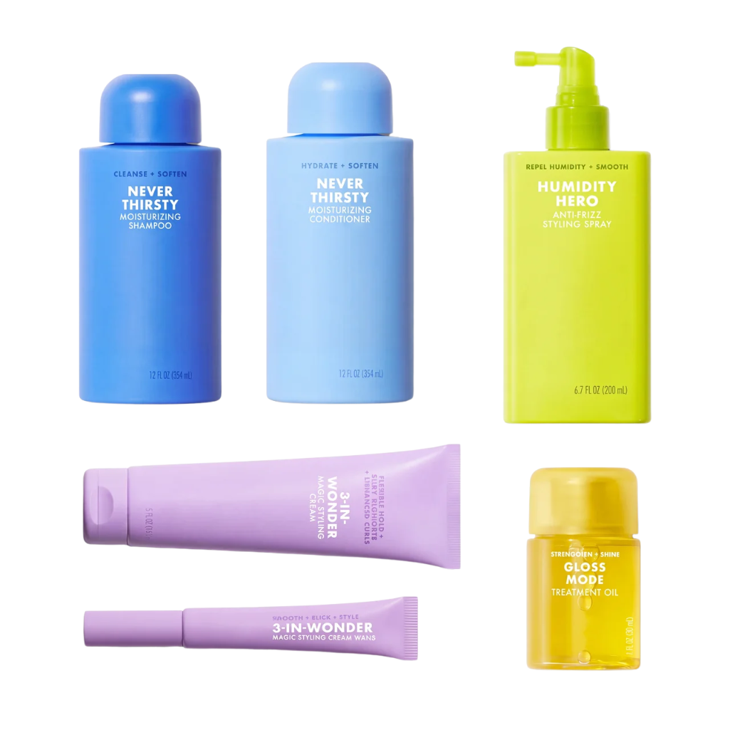 The Mane Crew Hair Care & Styling Set for Frizz Control, Shine and Smooth Hair
