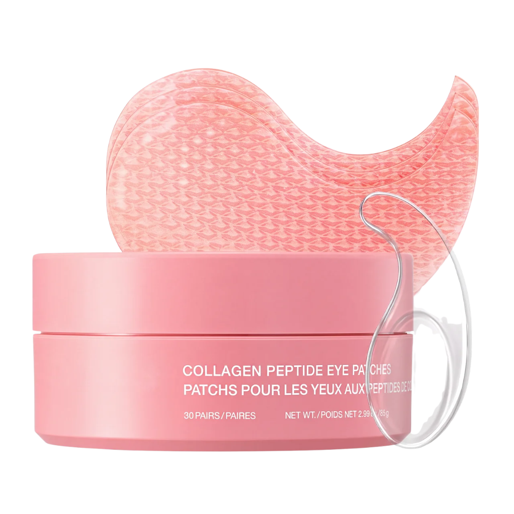 Collagen Peptide Eye Patches – Korean Skincare with Caffeine for Under Eye Bags and Puffiness