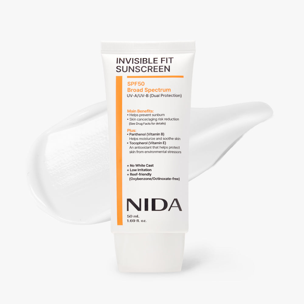 NIDA Invisible Fit Sunscreen for Sun Protection, No White Cast & Face and Body
