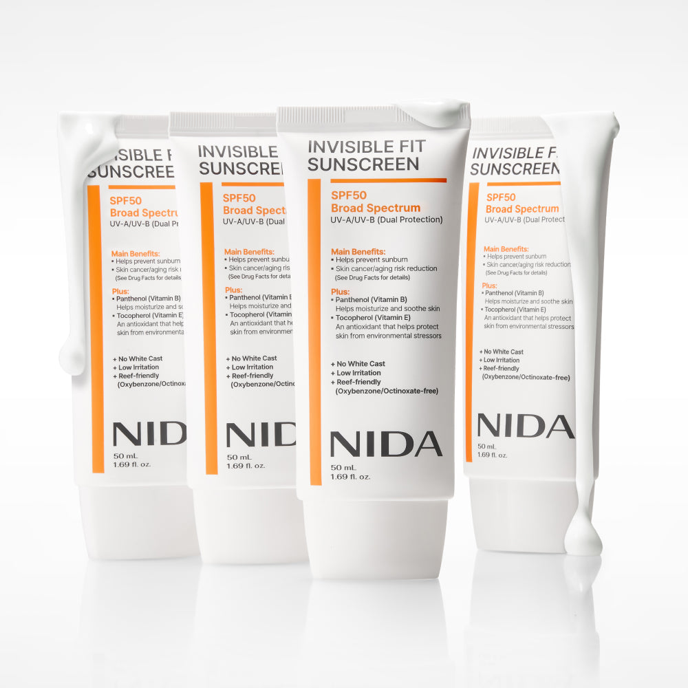 NIDA Invisible Fit Sunscreen for Sun Protection, No White Cast & Face and Body