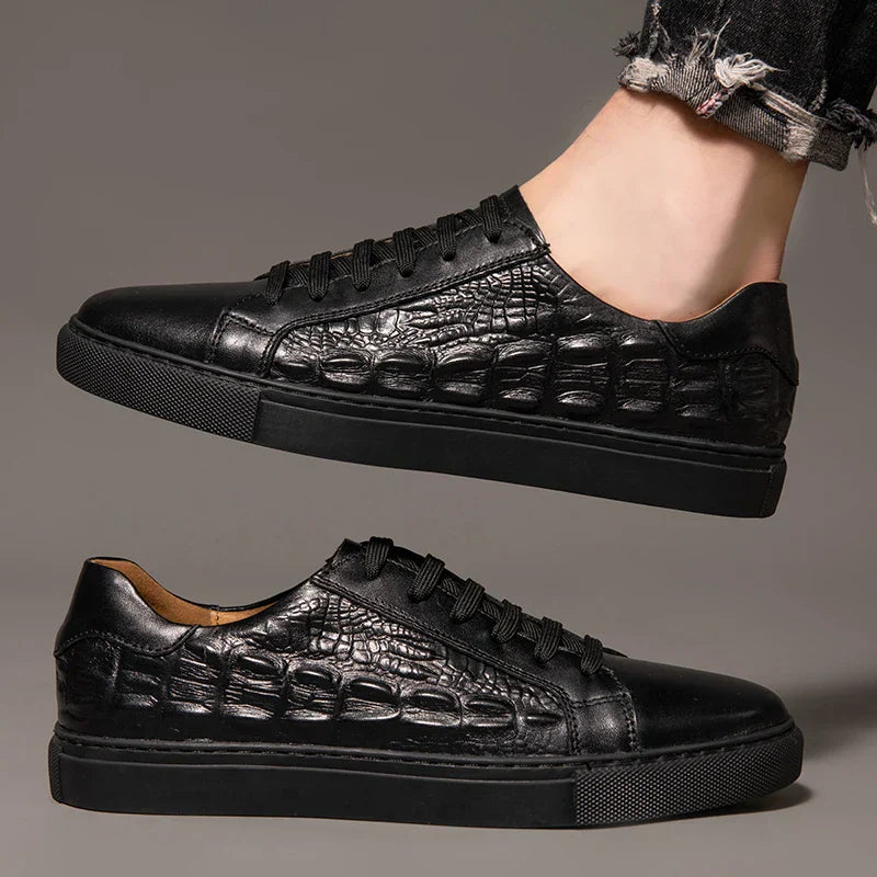Gatorra Men's Genuine Leather Low-Top Sneakers