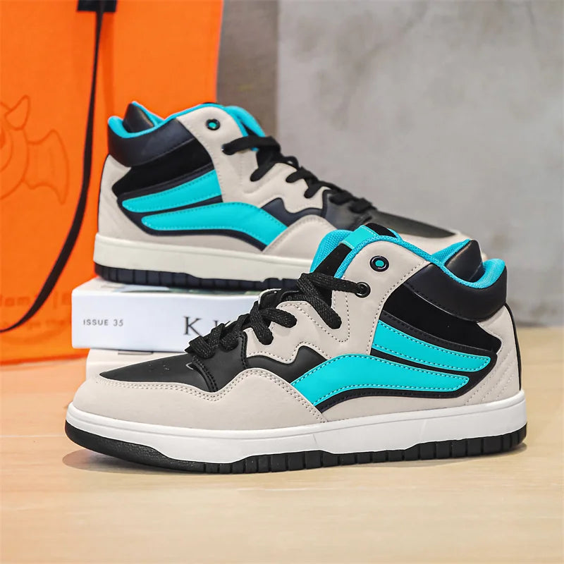 Premium Leather High-Top Basketball Sneakers