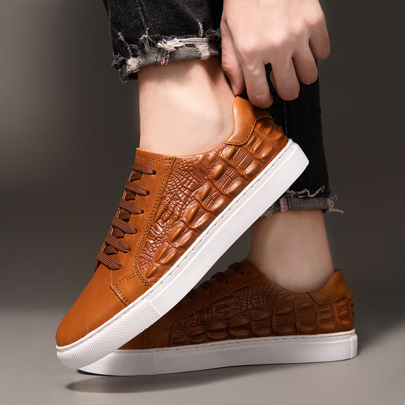 Gatorra Men's Genuine Leather Low-Top Sneakers