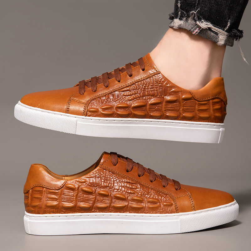 Gatorra Men's Genuine Leather Low-Top Sneakers