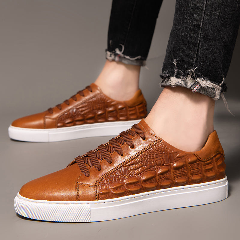 Gatorra Men's Genuine Leather Low-Top Sneakers