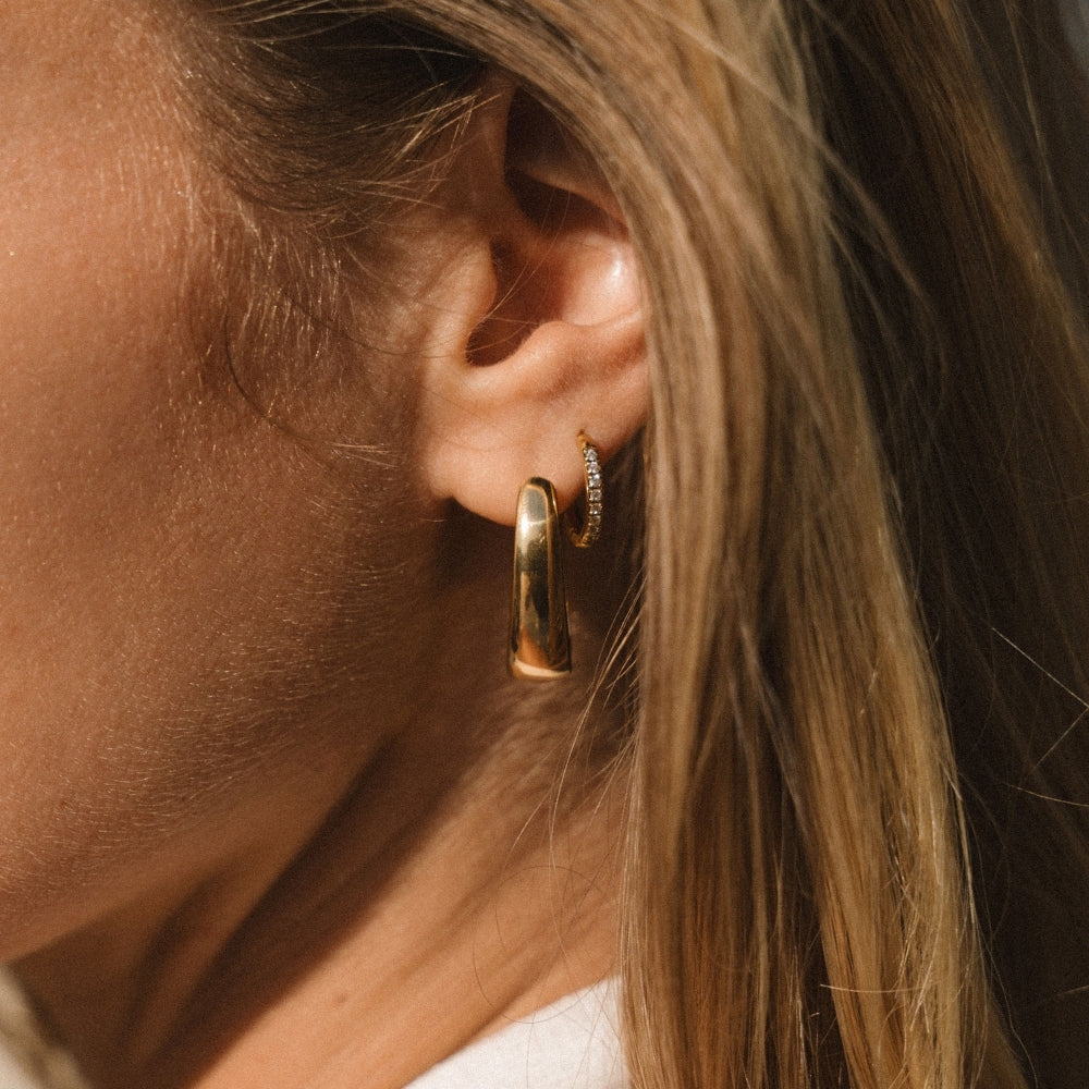 Thin Gold Hoop Earrings