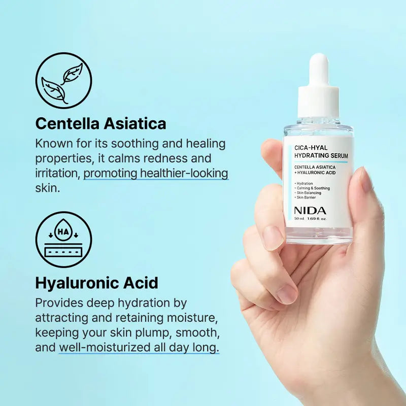 NIDA Hydrating Serum Duo with Hyaluronic Acid & Peptides for Hydration