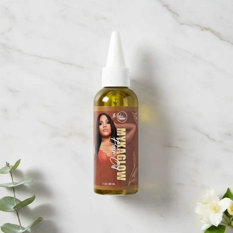 Myka Grow Hair Oil with Castor Oil and Coconut Oil for Fuller-Looking Hair