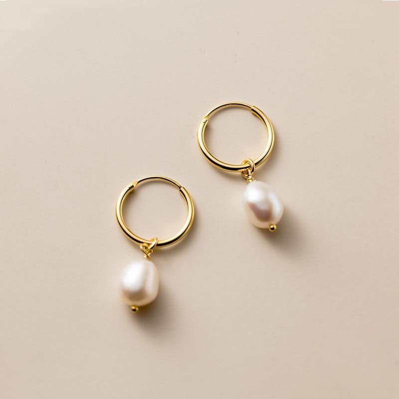 Freshwater Pearl Hoop Earrings