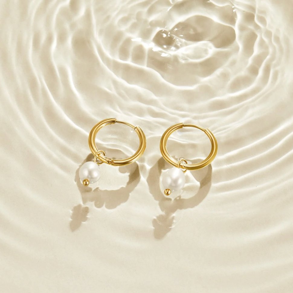 Freshwater Pearl Hoop Earrings