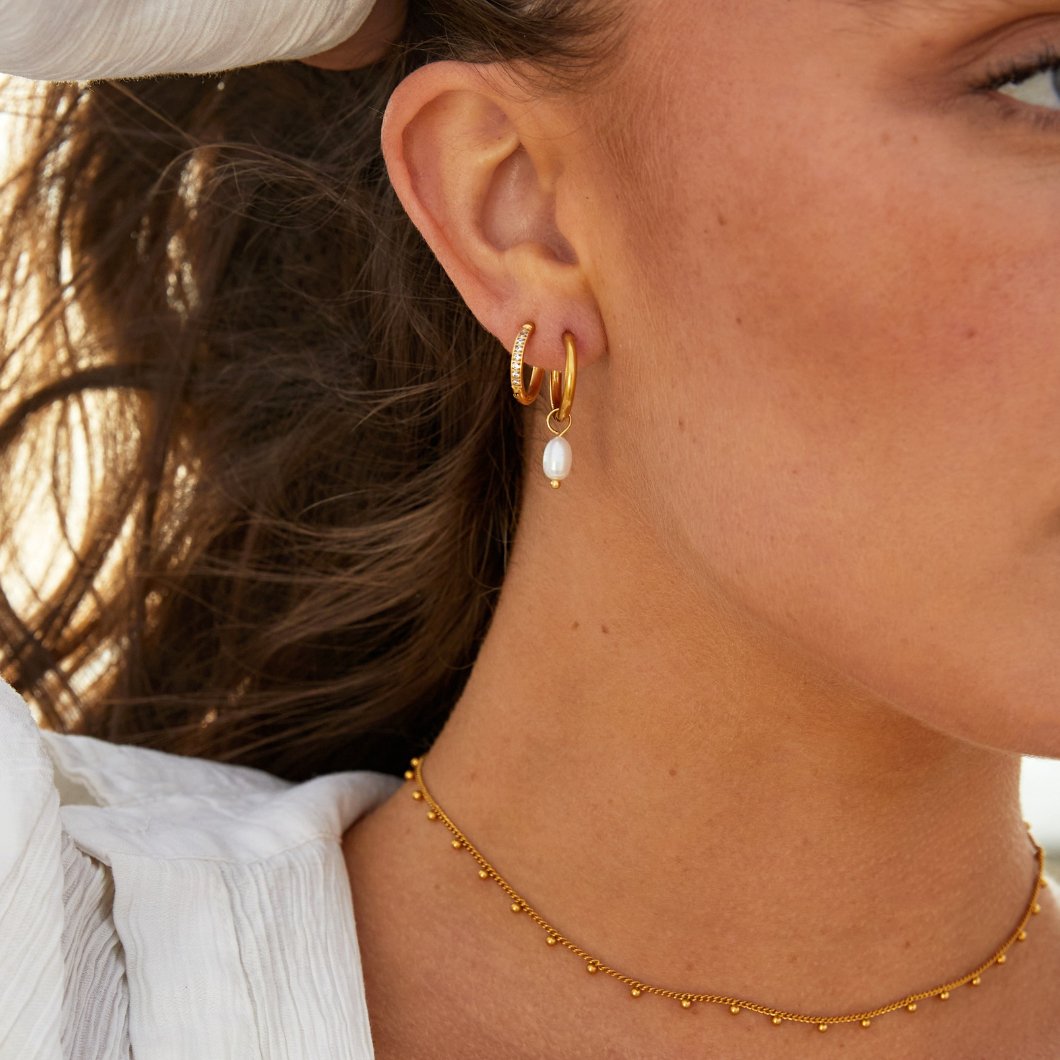 Freshwater Pearl Hoop Earrings