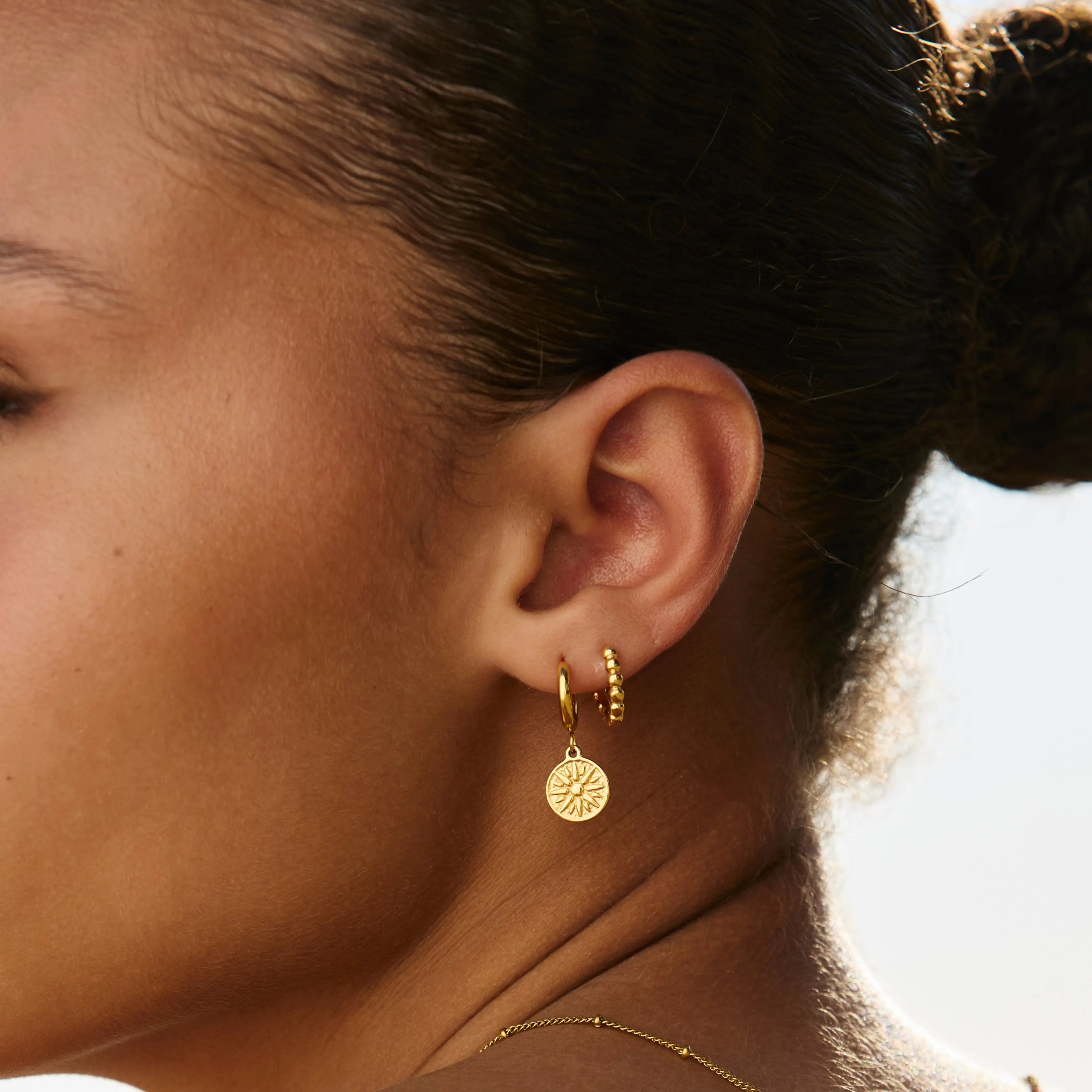 Golden Sun Hoop Earrings