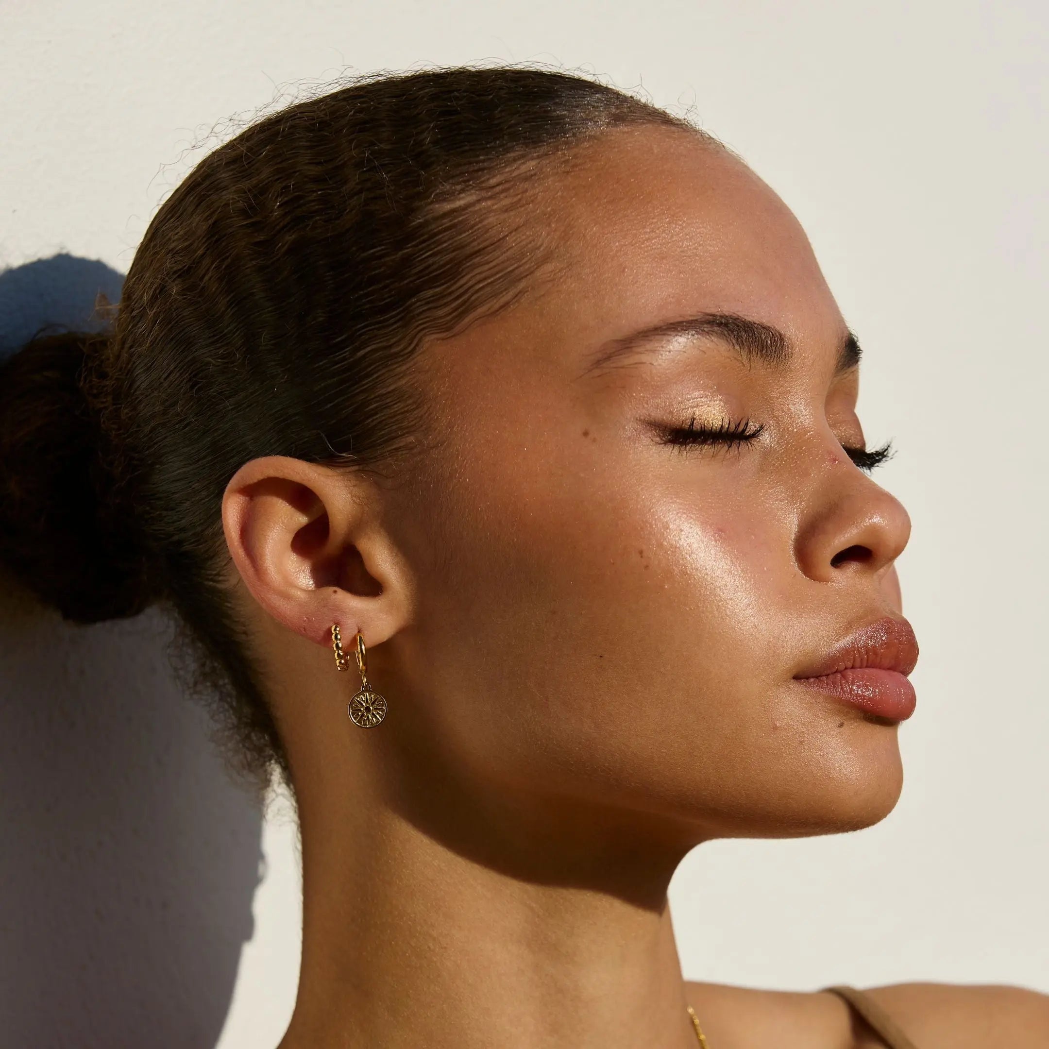 Golden Sun Hoop Earrings