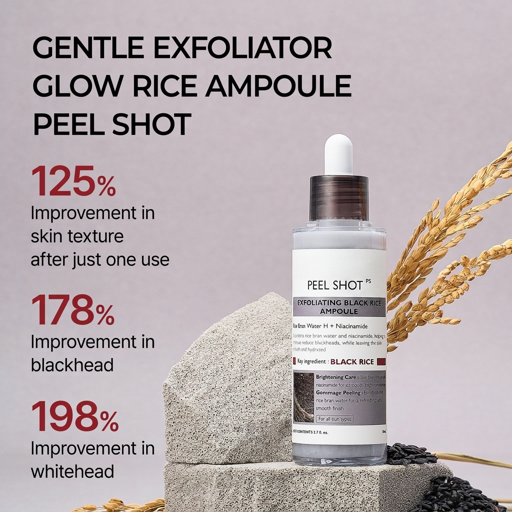 Dr Melaxin Peel Shot Glow Black Rice Ampoule for Pore Care & Smooth Skin Texture