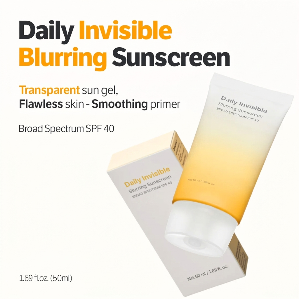 Daily Invisible Blurring Sunscreen for Sun Protection, Blurring Pores & Smooth Finish