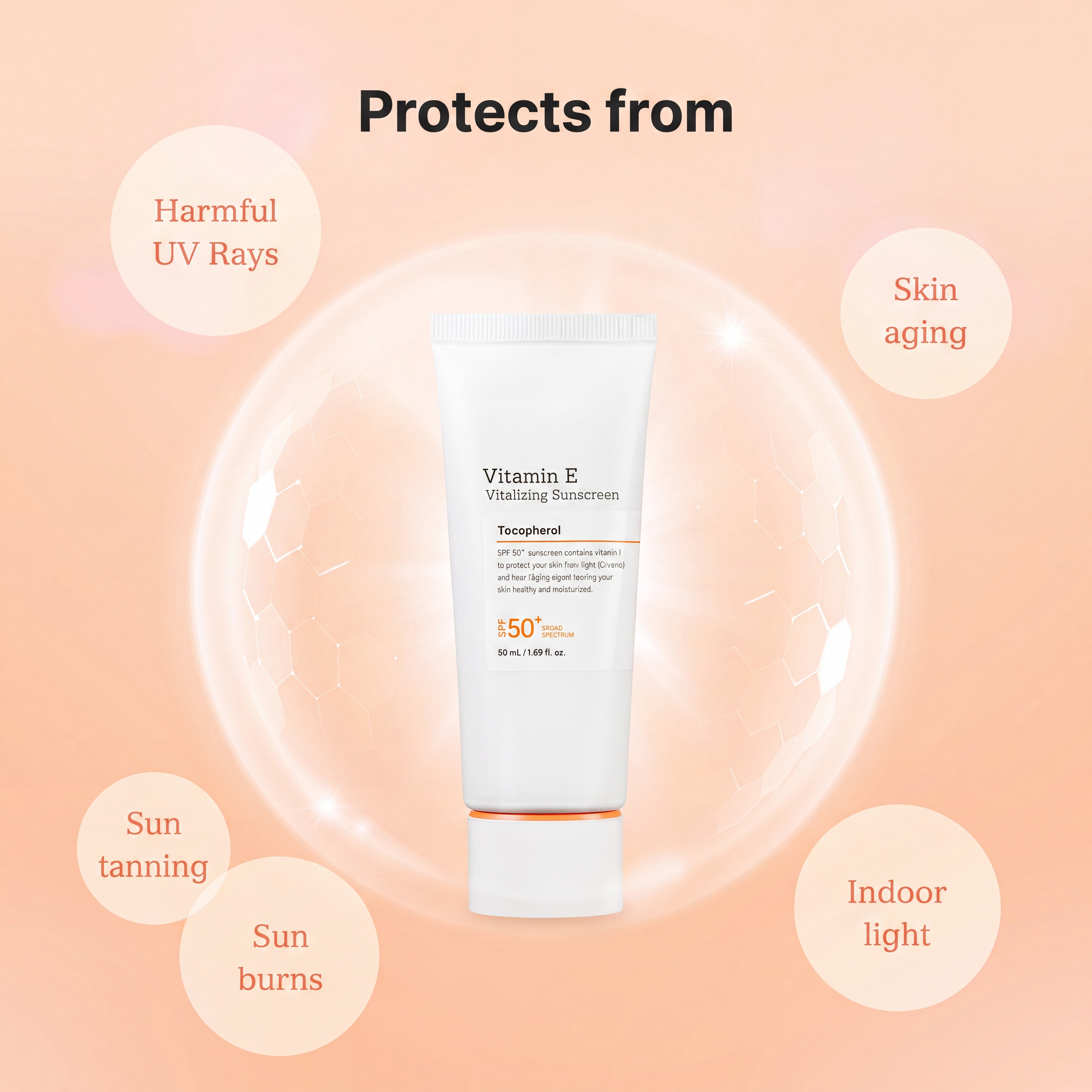 Vitamin E Vitalizing Sunscreen for Sun Protection, Hydration & SPF 50