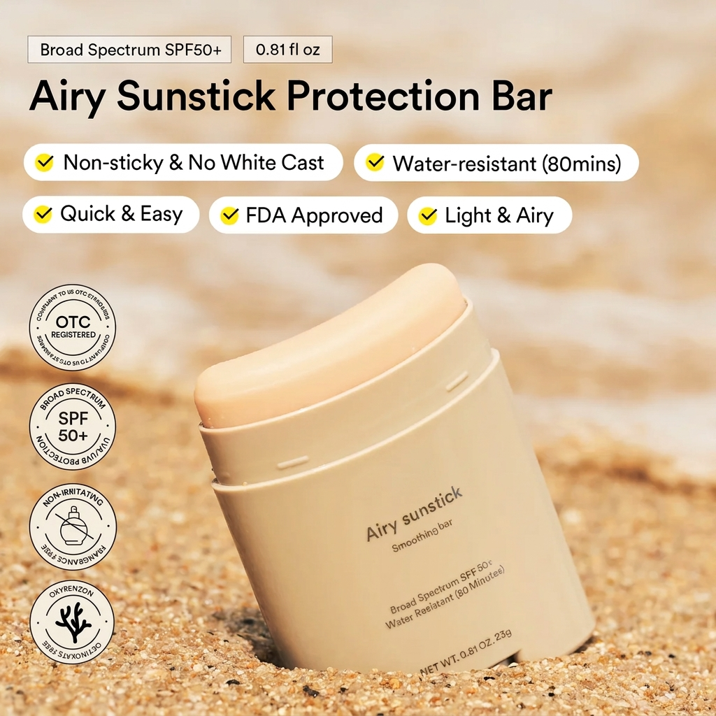 Airy Sunstick Smoothing Bar for Sun Protection, Smoothing & On-the-Go SPF