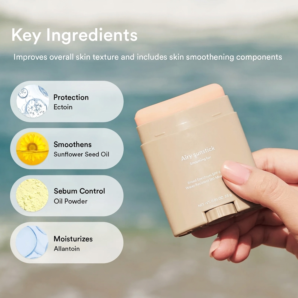 Airy Sunstick Smoothing Bar for Sun Protection, Smoothing & On-the-Go SPF