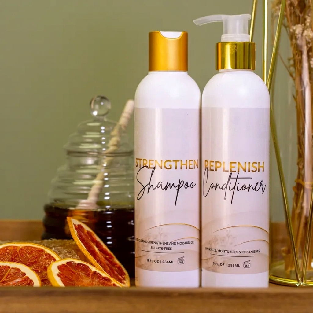 Strengthen & Replenish Shampoo and Conditioner Set for Anti-Breakage and Elasticity