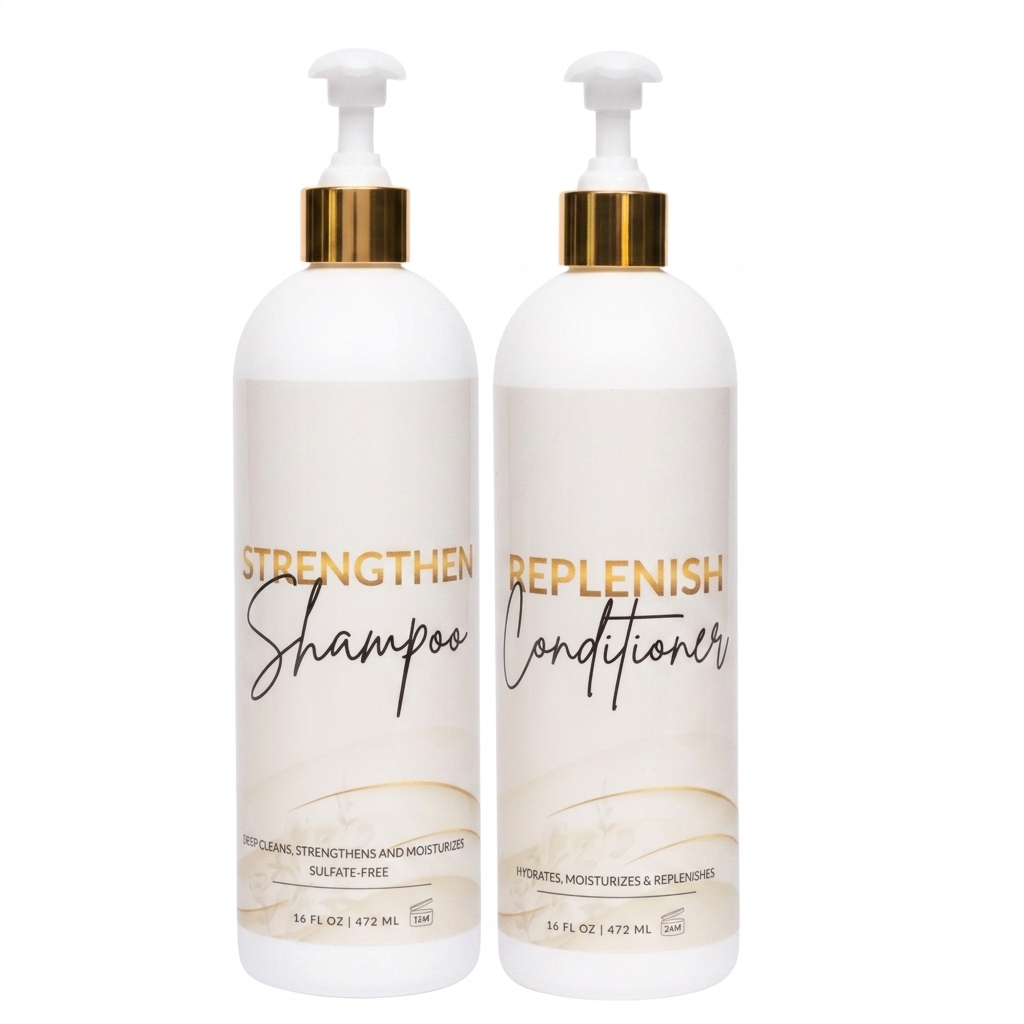 Strengthen & Replenish Shampoo and Conditioner Set for Anti-Breakage and Elasticity