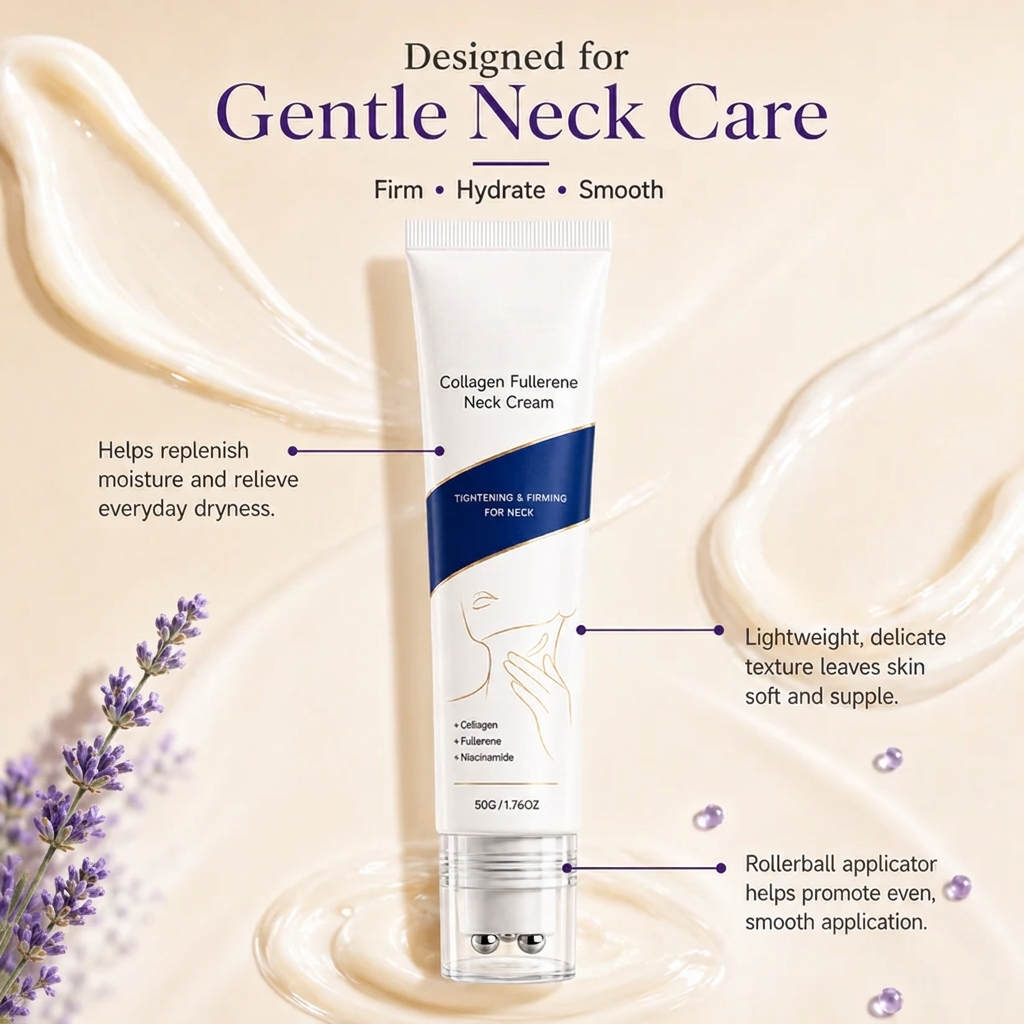 Daily Neck Firming Cream with Collagen for Wrinkles and Elasticity