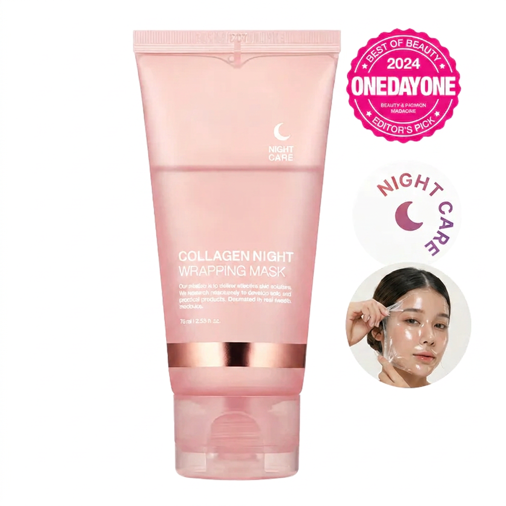 Korean Collagen Night Wrapping Mask for Dark Spots, Pores and Elasticity