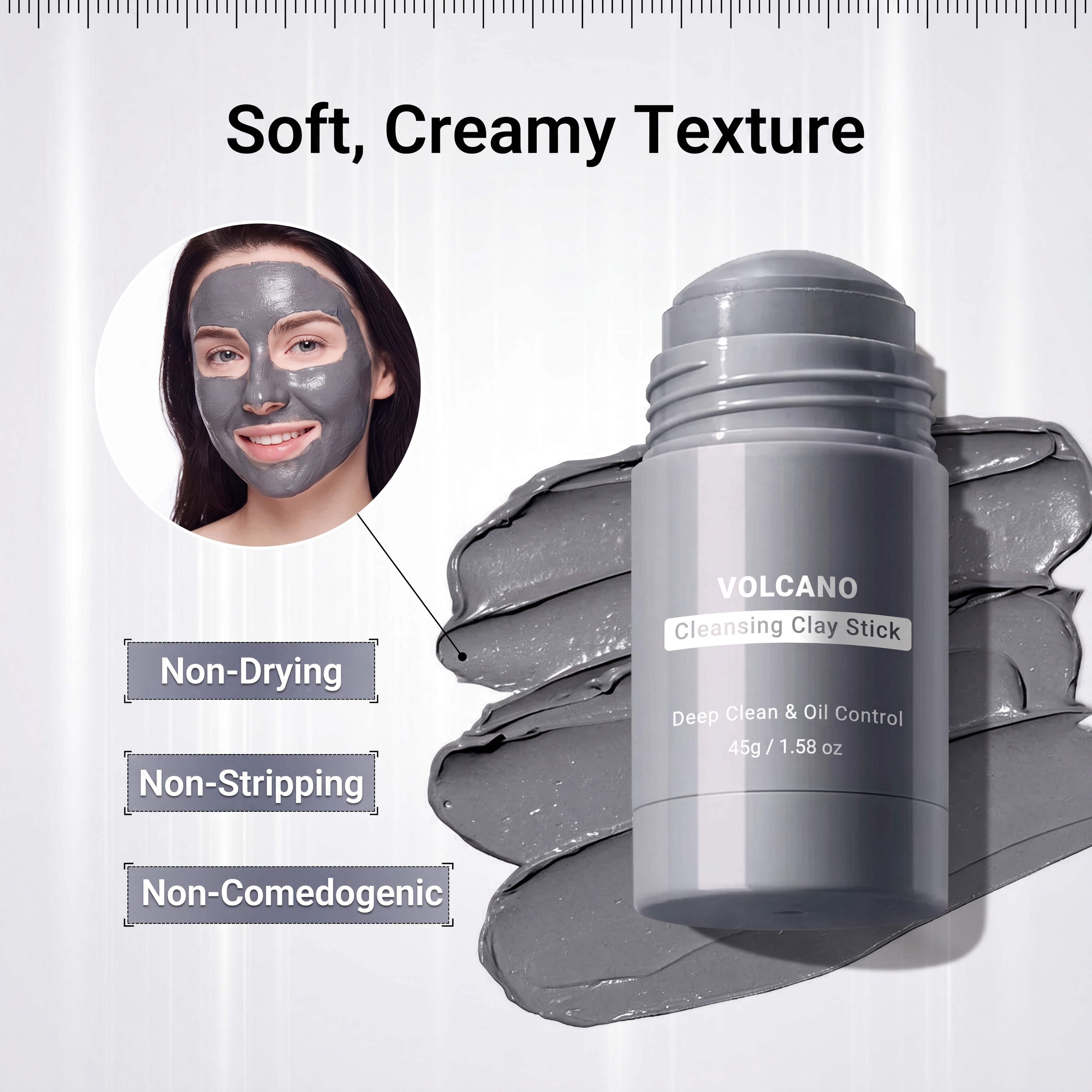 Volcano Cleansing Clay Stick with Charcoal for Pores and Blackheads