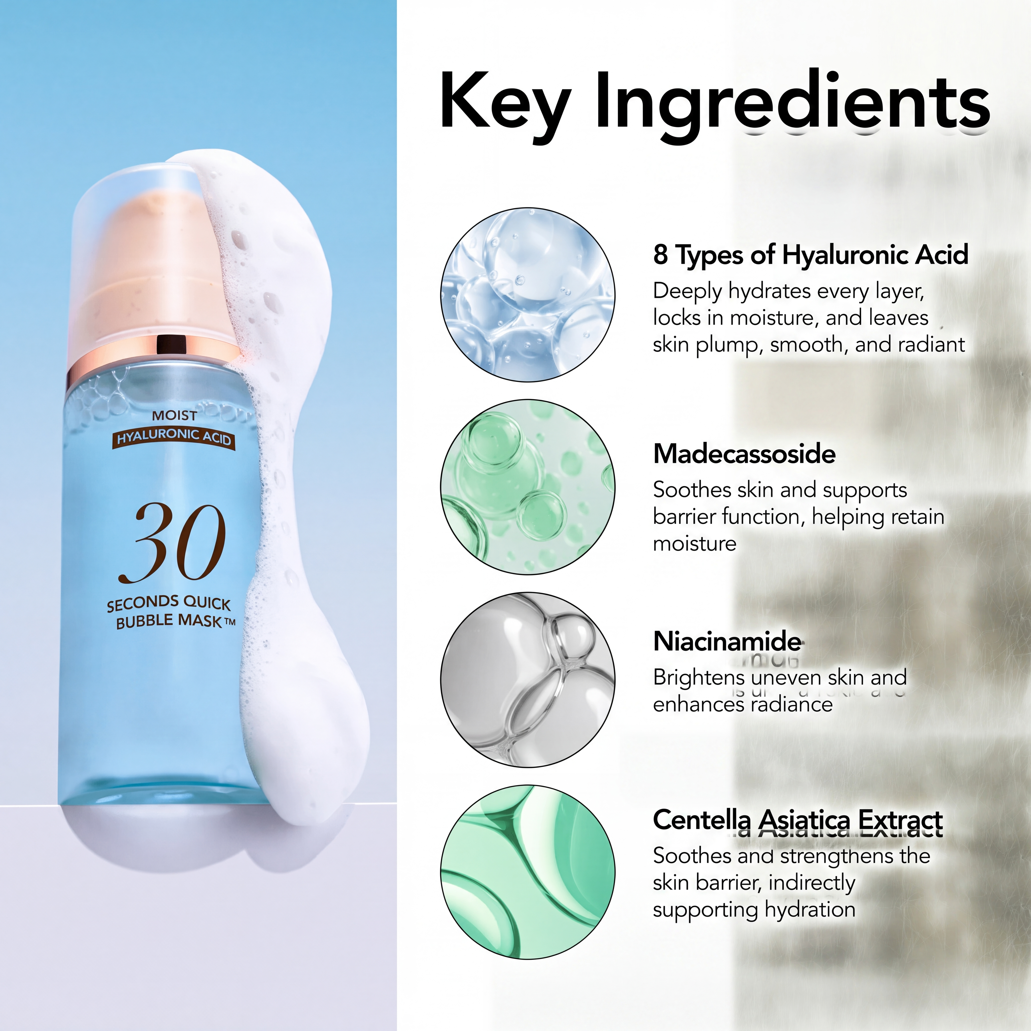 30 Seconds Quick Bubble Mask for Glass Skin, Hydration and Glow