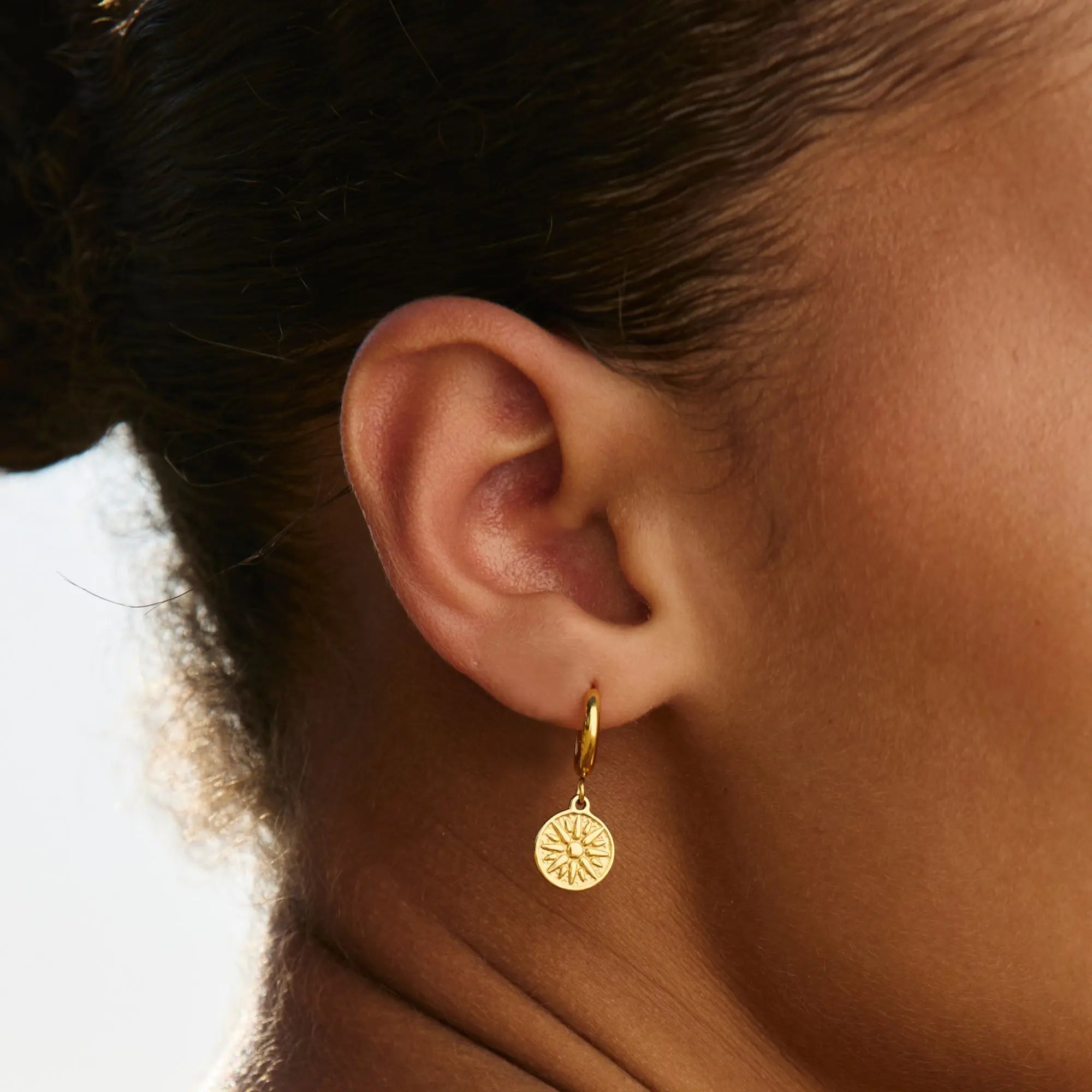 Golden Sun Hoop Earrings