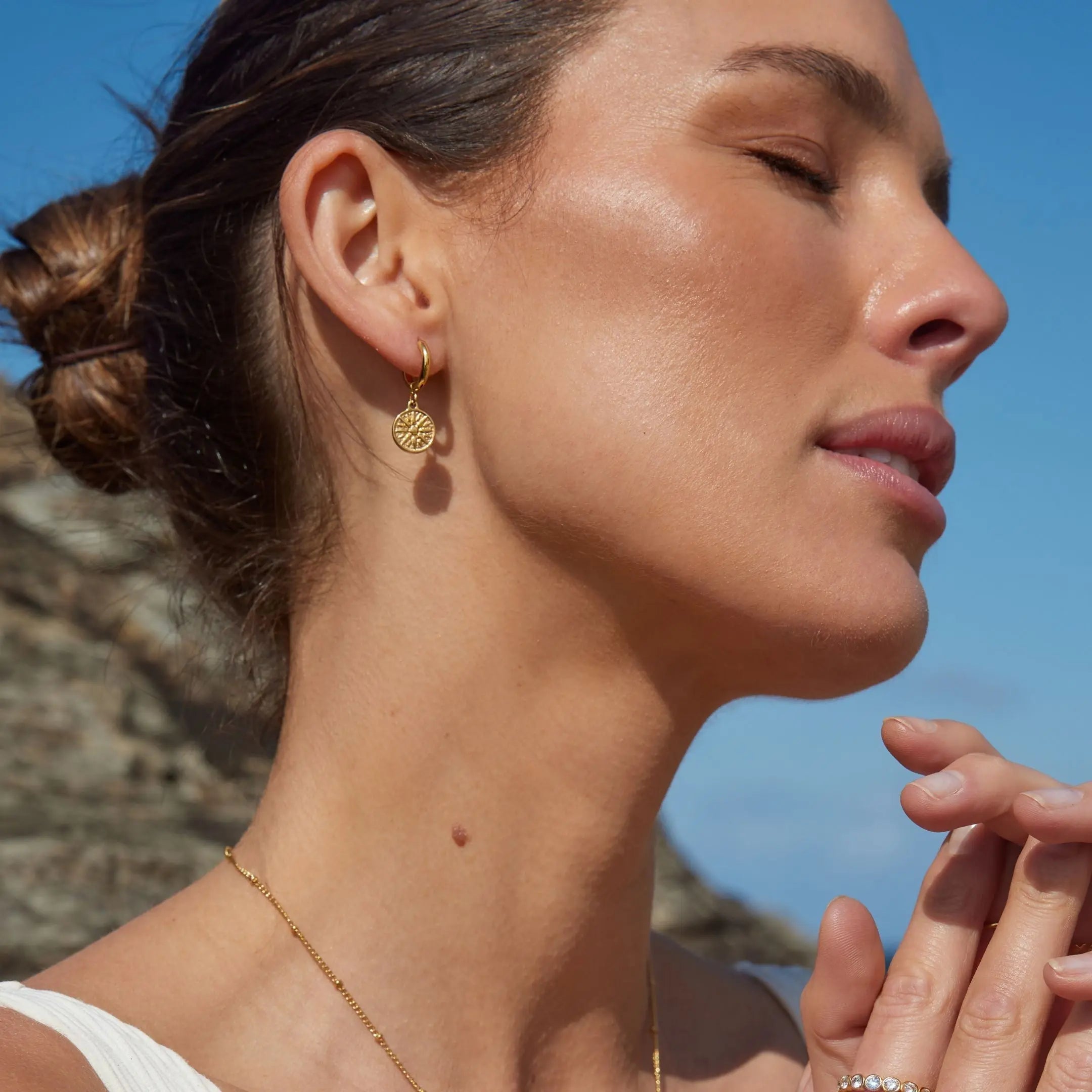Golden Sun Hoop Earrings