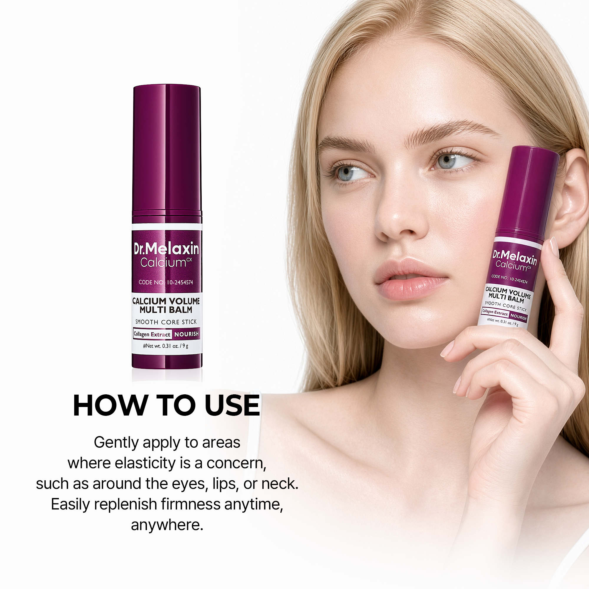 Dr Melaxin Calcium Volume Multi Balm + Eye Patch for Under Eye, Dark Circles & Fine Lines