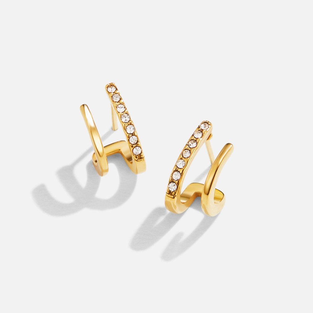Gold Crystal Claw Earrings