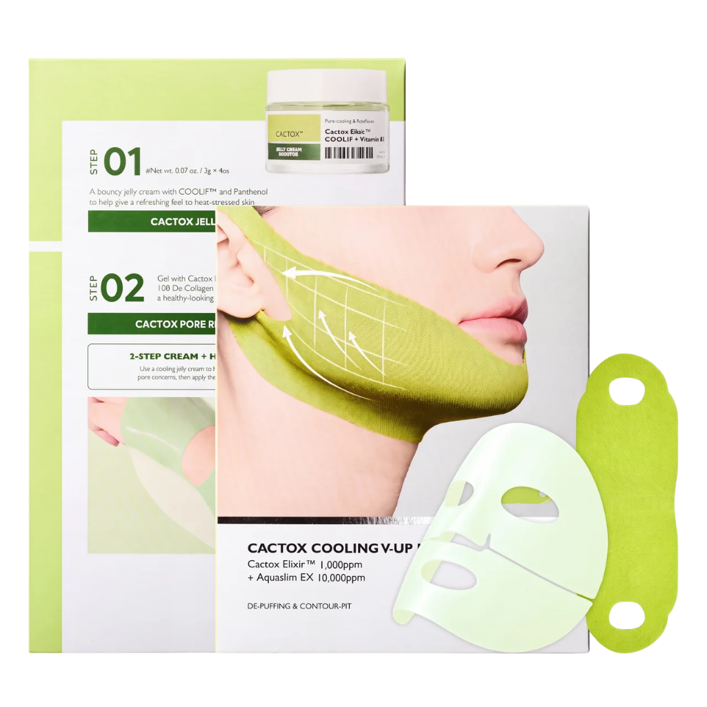 Cactox De-Puffing Pore Tox Mask Set with Caffeine for Puffiness and Pores