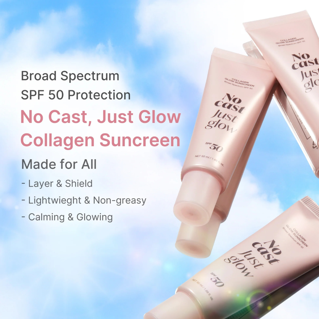 No Cast Just Glow Collagen Sunscreen SPF 50 for Hydration & Glowing Skin