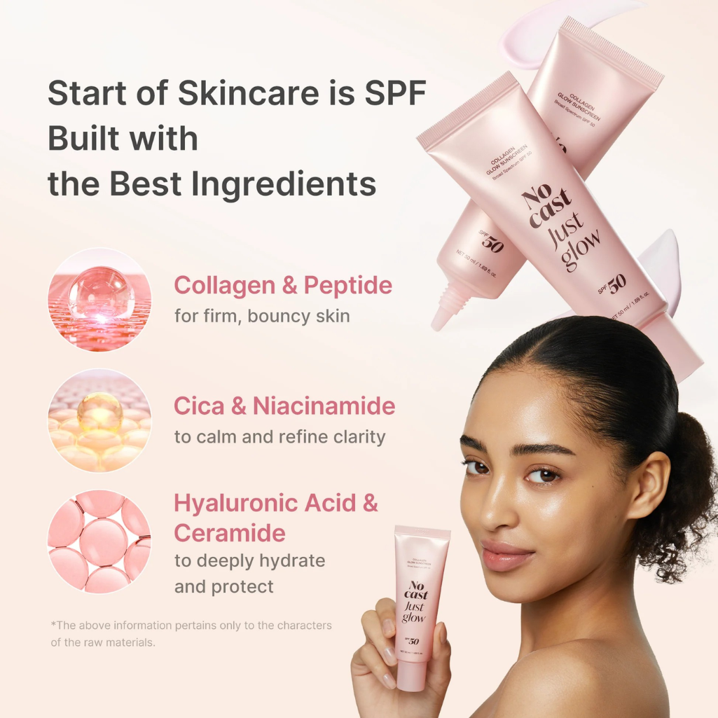 No Cast Just Glow Collagen Sunscreen SPF 50 for Hydration & Glowing Skin