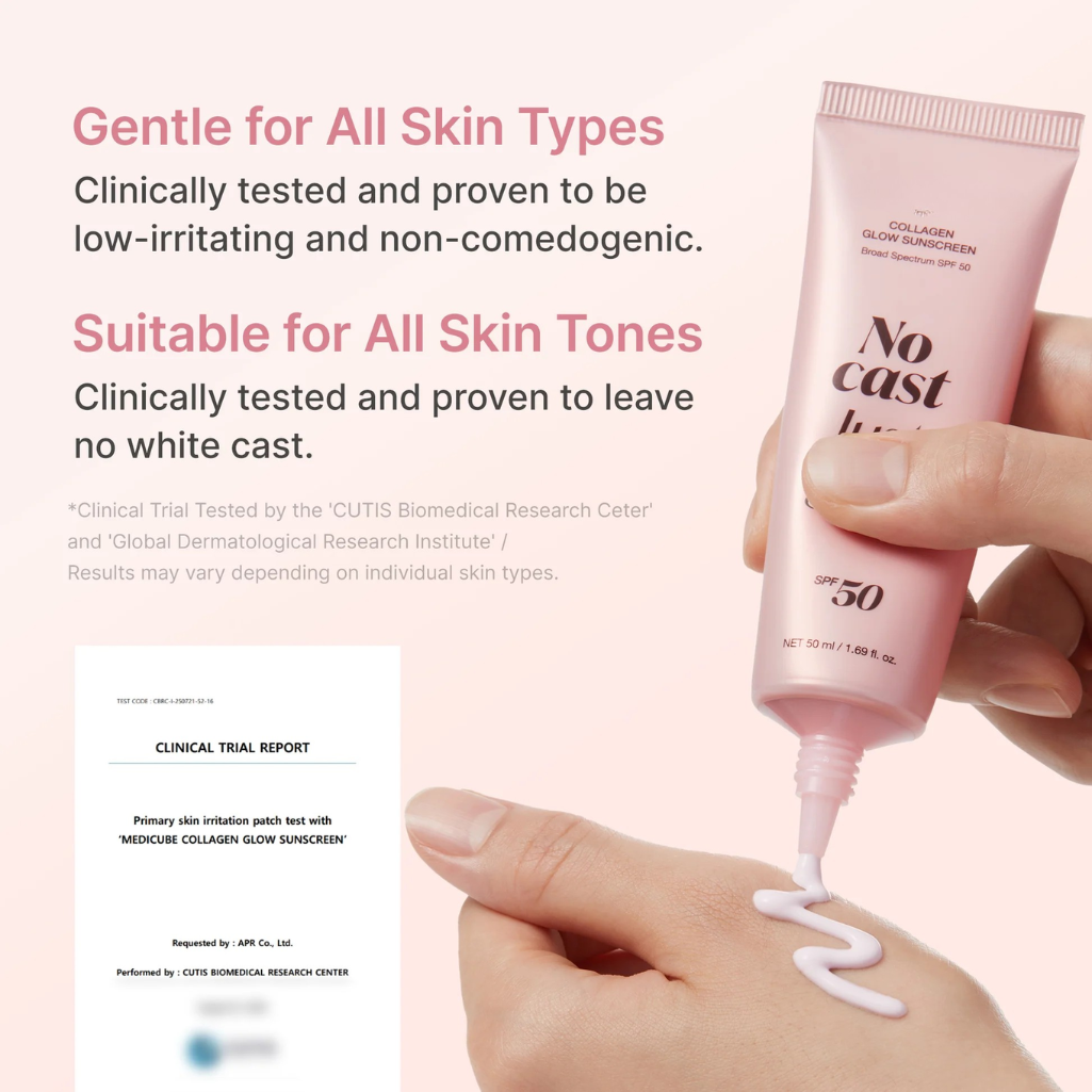 No Cast Just Glow Collagen Sunscreen SPF 50 for Hydration & Glowing Skin