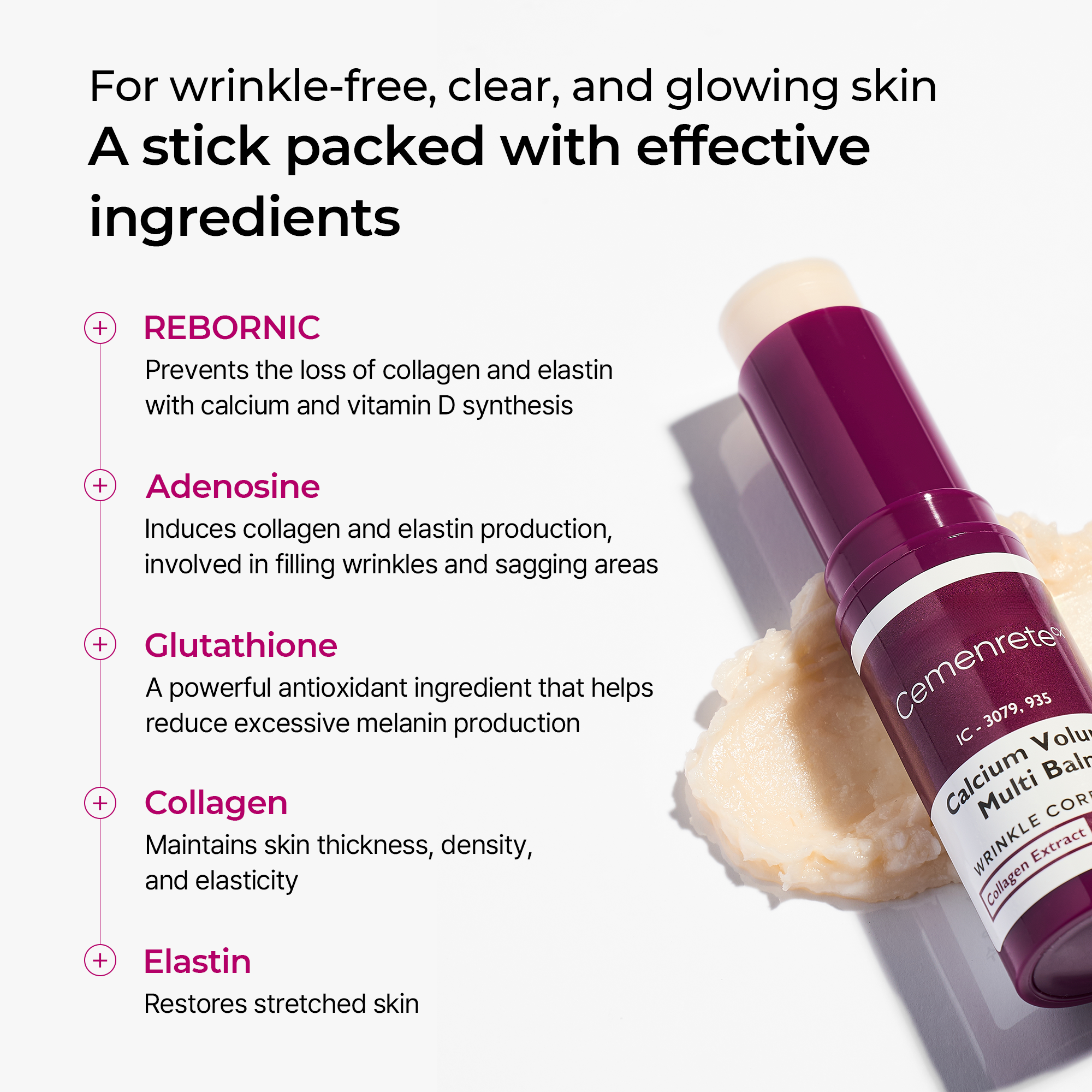 Cemenrete Calcium Volume Multi Balm with Collagen for Fine Lines & Glowing Skin