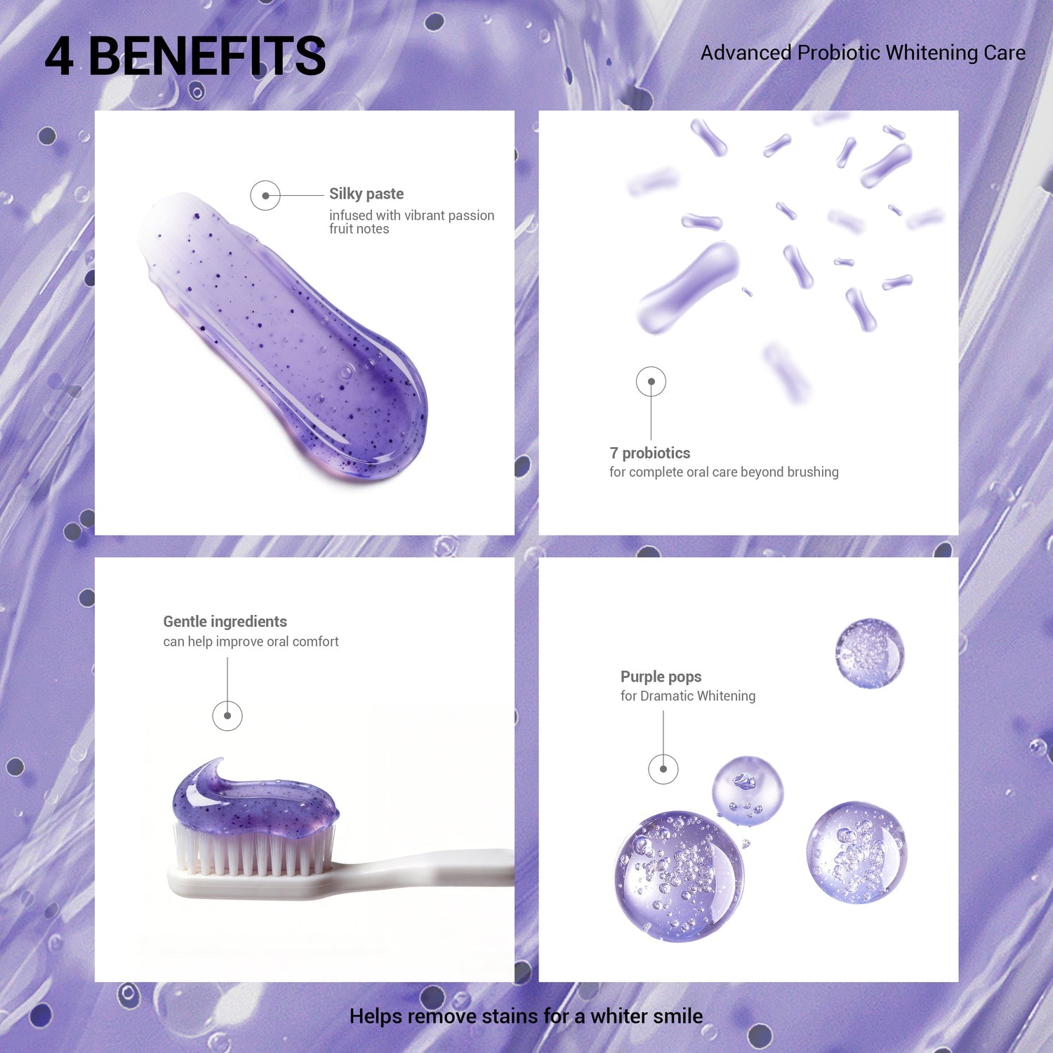7 Pro Purple Whitening Toothpaste with Probiotics and Nano Hydroxyapatite
