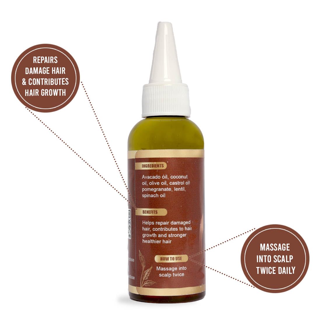 Myka Grow Hair Oil with Castor Oil and Coconut Oil for Fuller-Looking Hair