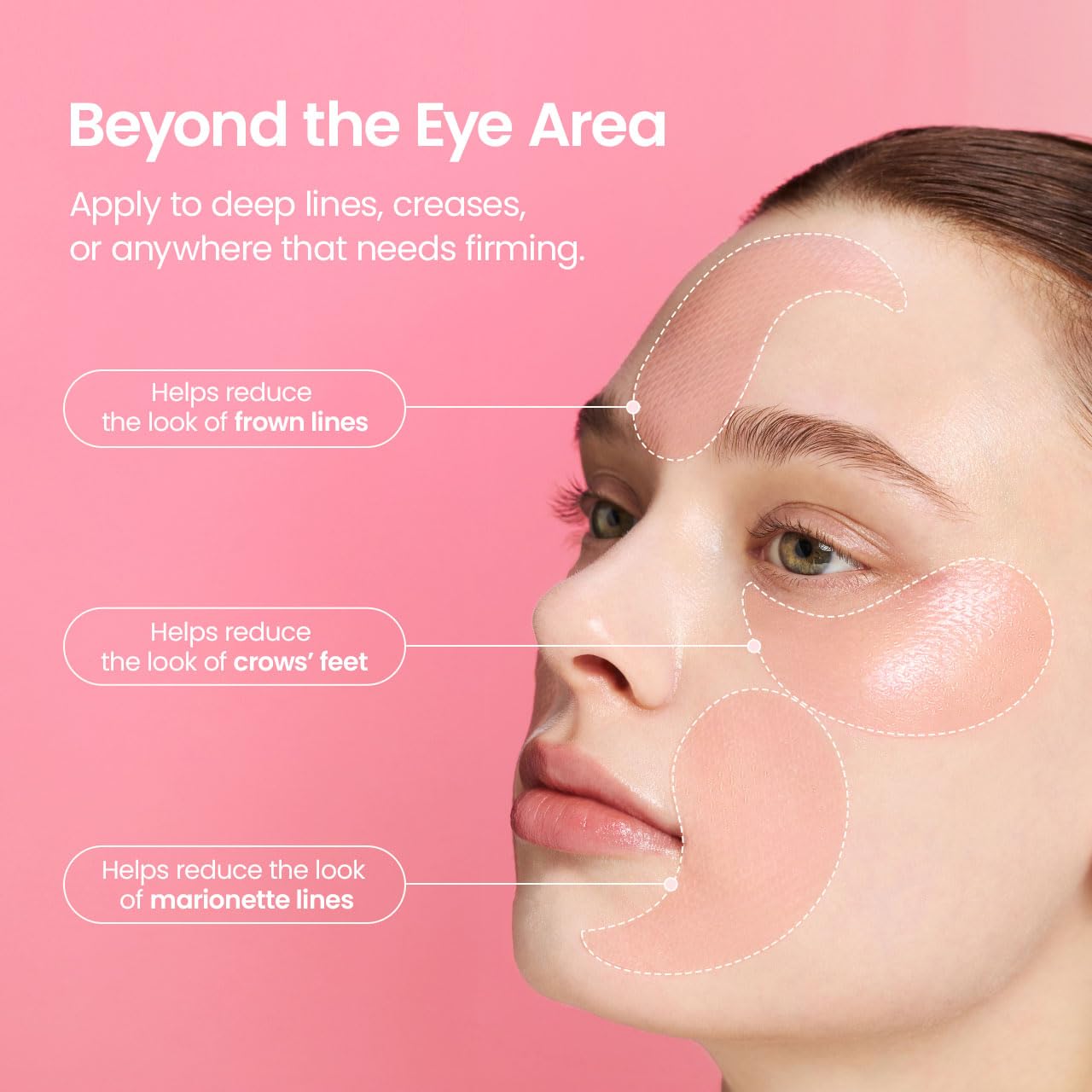 Collagen Peptide Eye Patches – Korean Skincare with Caffeine for Under Eye Bags and Puffiness
