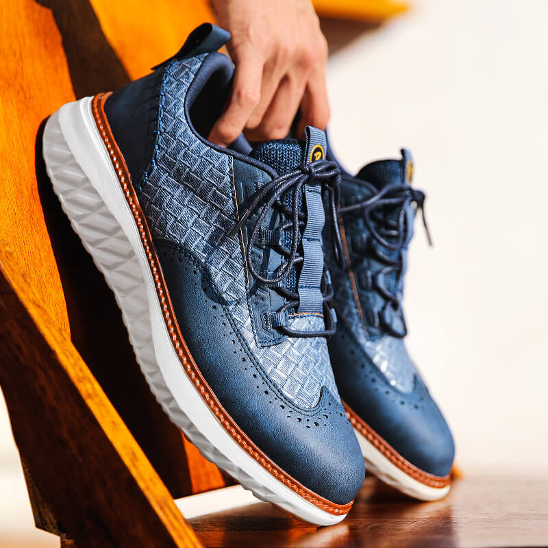 FlexForm Men's Woven Leather Sneakers