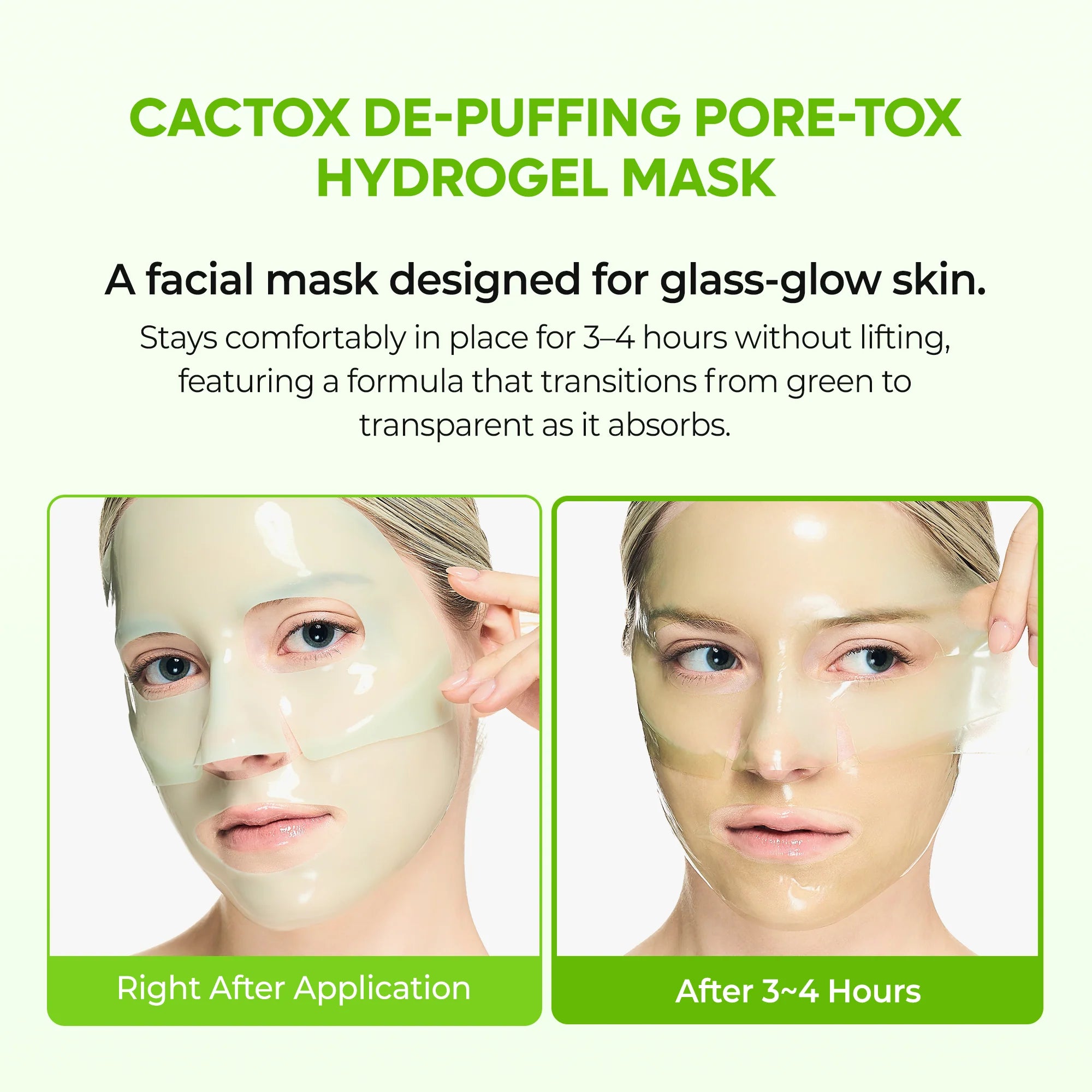 Cactox De-Puffing Pore Tox Mask Set with Caffeine for Puffiness and Pores
