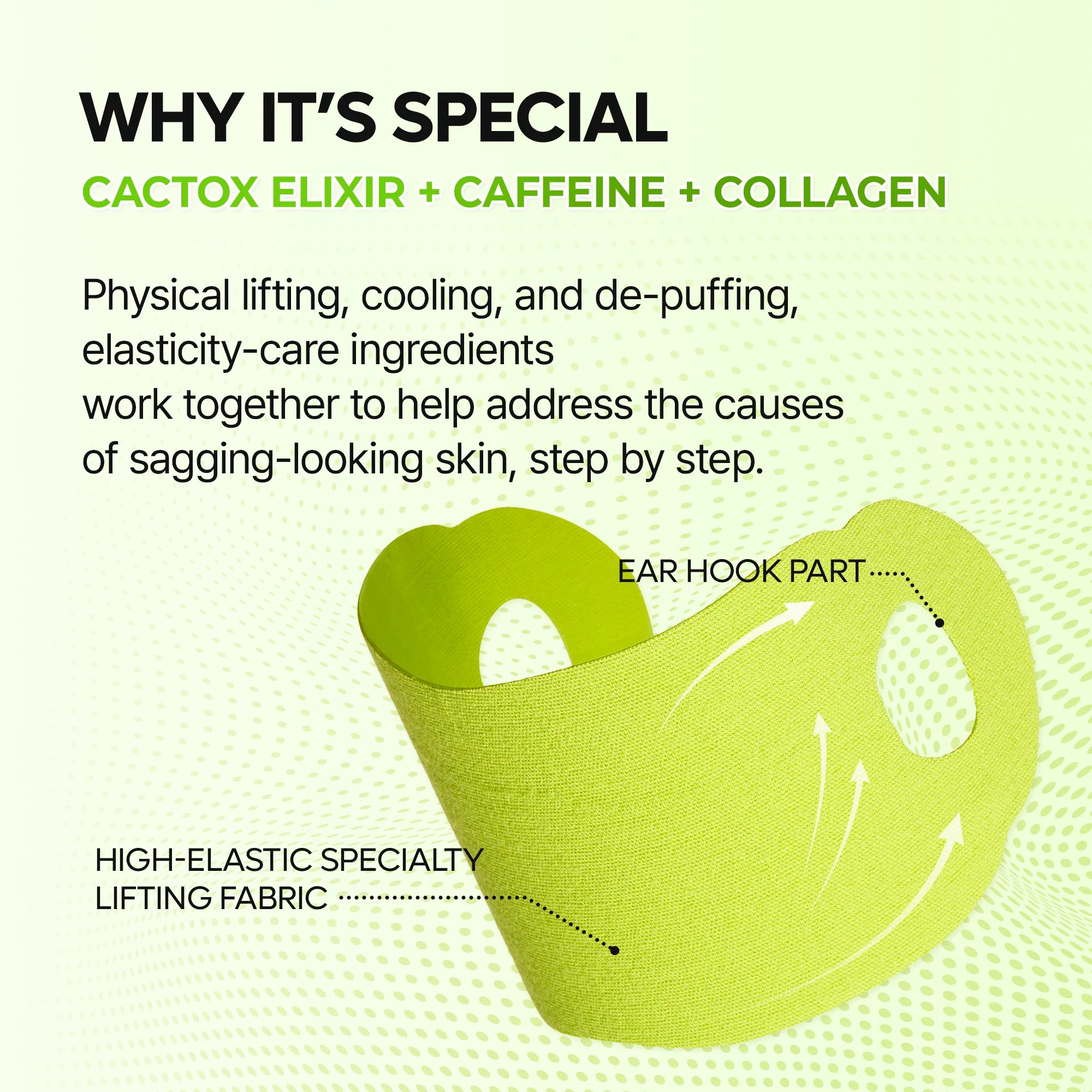 Cactox De-Puffing Pore Tox Mask Set with Caffeine for Puffiness and Pores