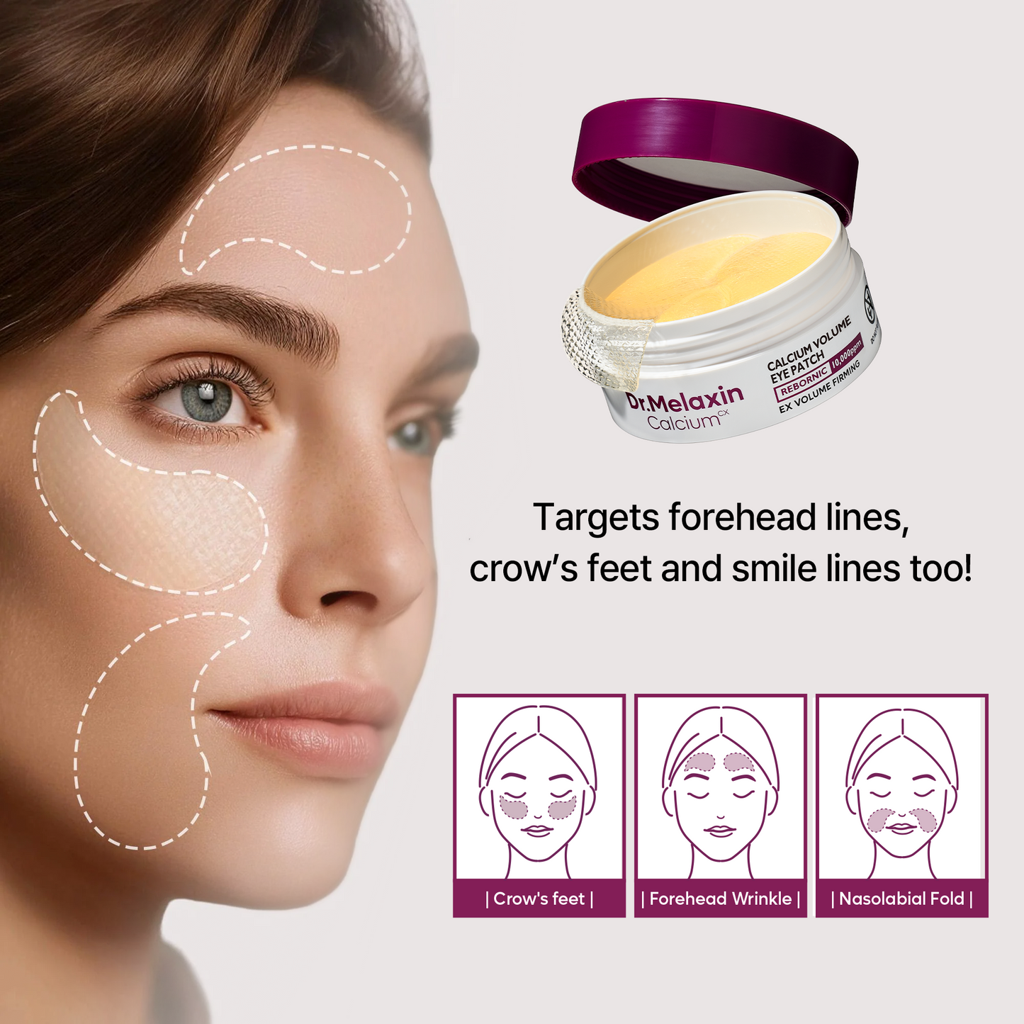 Dr Melaxin Calcium Volume Multi Balm + Eye Patch for Under Eye, Dark Circles & Fine Lines