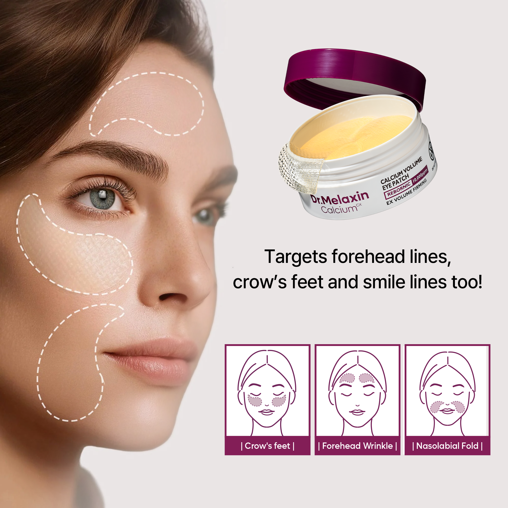 Dr Melaxin Calcium Volume Multi Balm + Eye Patch for Under Eye, Dark Circles & Fine Lines
