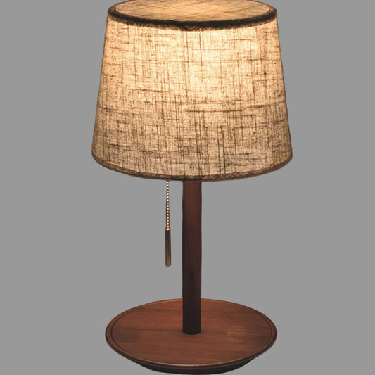 Gentle Glow | Walnut Bedside Table Lamp with Soft Shade 0