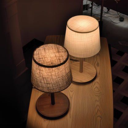 Gentle Glow | Walnut Bedside Table Lamp with Soft Shade 5