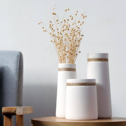 Modern White Ceramic Vase | Artistic Tabletop Decor 2
